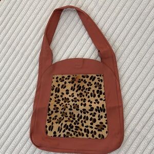 Leopard Print Leather Shoulder Bag